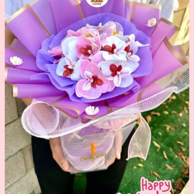 Orchid Soap Flower Bouquet – Size M