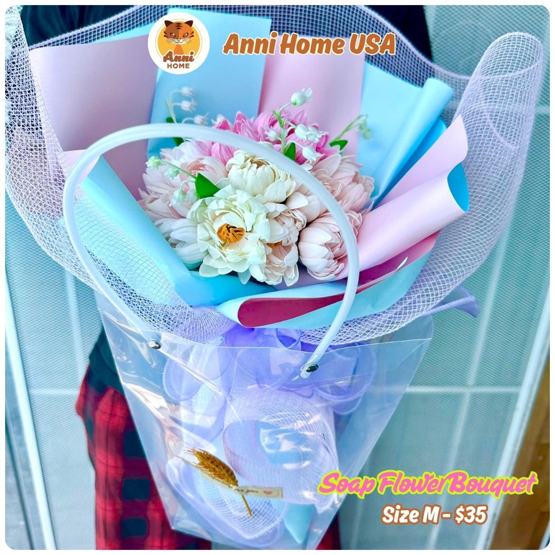 PM01 – Peony Soap Flower Bouquet – Size M - Image 6