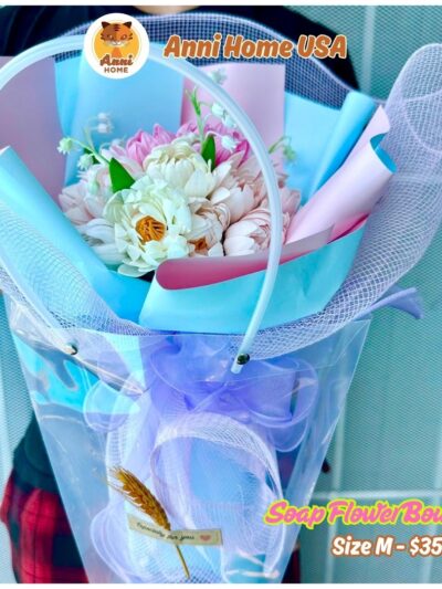 PM01 – Peony Soap Flower Bouquet – Size M