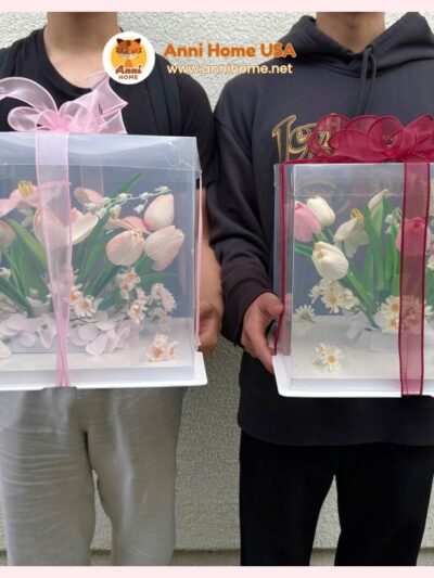 Pink Floral Gift Box – Elegant Acrylic Flower Box