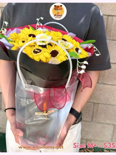 Golden Sunshine Soap Sunflower Bouquet – Size M