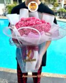 Pink Rose Soap Flower Bouquet – Size L