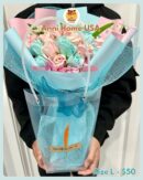 [Mix] Blue Pink Soap Flower Bouquet – Size L