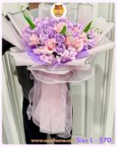 [Mix] Purple Rose Soap Flower Bouquet – Size L