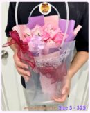 [Mix] Pink & Purple Rose Soap Flower Bouquet – Size S