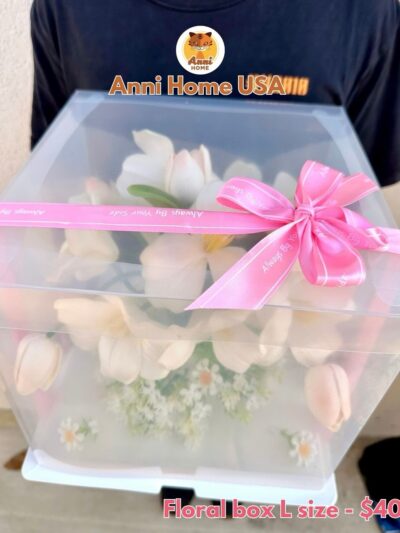 Transparent Eternal Flower Box (Soap Flower) - Size L