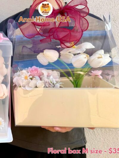Transparent Eternal Flower Box (Soap Flower) - Size M