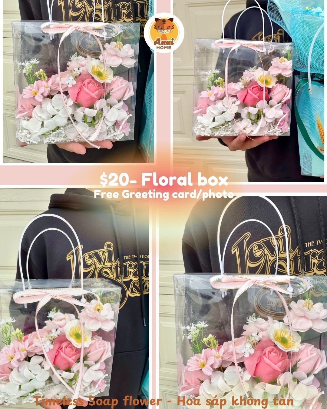 Transparent Eternal Flower Box (Soap Flower) - Size S - Image 2