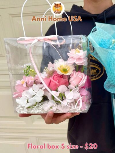 Transparent Eternal Flower Box (Soap Flower) - Size S