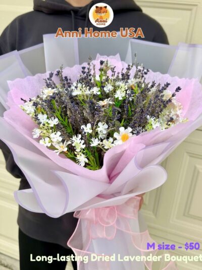 Premium Real Dried Lavender & Soap Flower Hybrid Bouquet - Natural Fragrance & Eternal Beauty